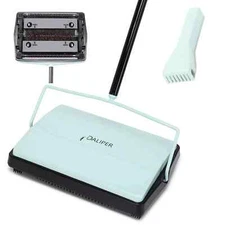 Carpet Sweeper Broom Non Electric With Horsehair Roller Electrostatic Floor Brus