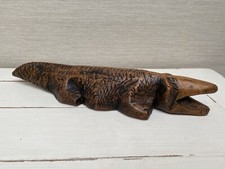 Vintage Carved Wooden Crocodile 