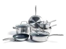 GreenPan Greenwich 10PC Stainless Steel Cookware Set - Brand new In Box