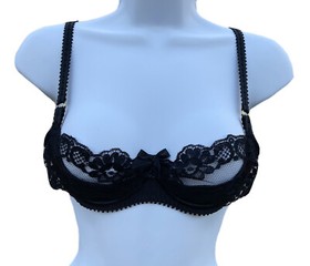 SET 3 Agent Provocateur LACY BRA 32B BRIEF 2 THONG 2 Black Naughty Knicker RARE