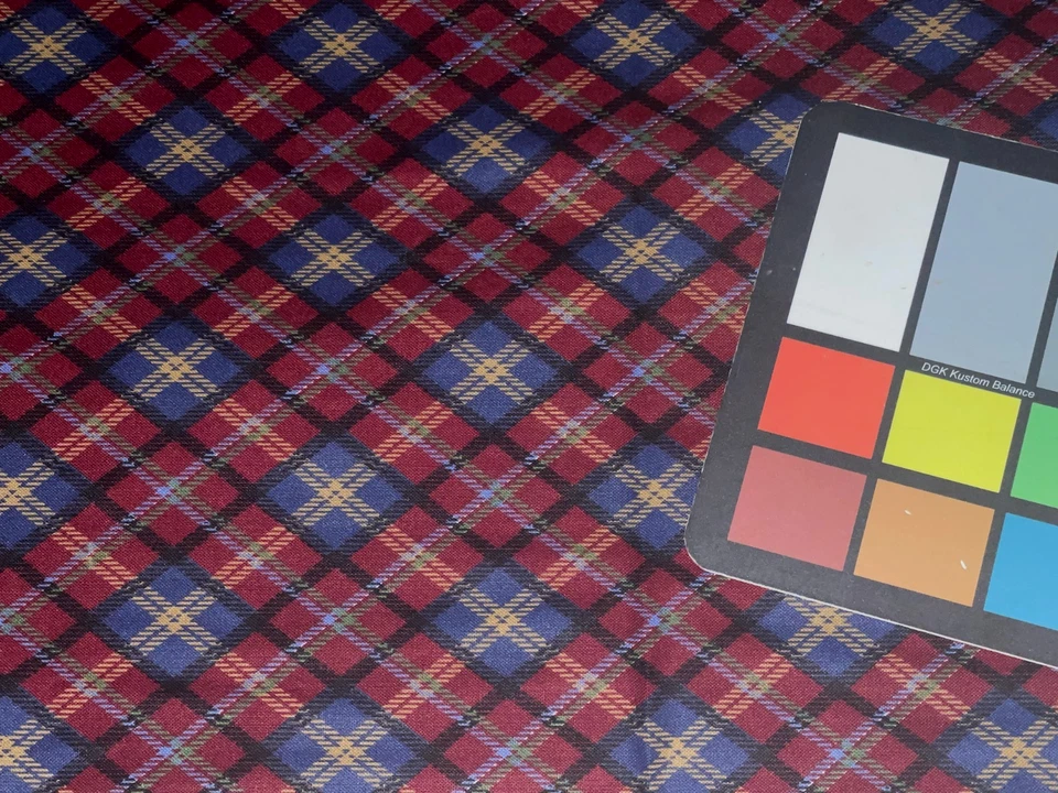 Tela de algodón a cuadros diagonal azul granate Cranston vintage de 1/2 yarda Foto 3 de 4