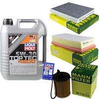 Mann Inspektionspaket 5L Liqui Moly Top Tec 5W-30 FüR Peugeot 407 SW 1.6 Hdi 110