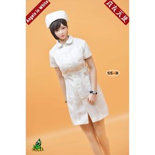 1/6 Female Figure Nurse Uniform Dress White Doctor Lab Coat Outfit No Figure 