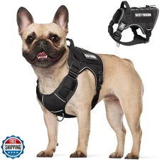 MOOGROU Tactical Dog Harness Medium Sized Dog,No Pull Military Dog Vest with 