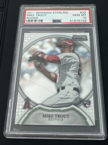 2011 BOWMAN STERLING #22 MIKE TROUT ROOKIE PSA 10 GEM MT 💎💎 - Picture 16 of 16