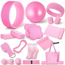 17 Pcs Yoga Essential Kit for Women, Pilates Equipment Starter Set for Beginn...
