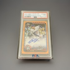 2024 Topps Chrome Update Kyle Hurt Orange Wave AUTO /25 Rookie Dodgers RC PSA 9