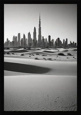 Epische Dubai Skyline gerahmtes Wandbild Poster Leinwanddruck Bild