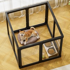 30" H Clear Dog Playpen Acrylic Puppy Playpen Indoor, 8 PCS Easy Assemble Cat...