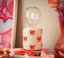 LED Bow Nigh Light Lamp Battery Powered Bedside Table Lamp Ceramic LED Lamp