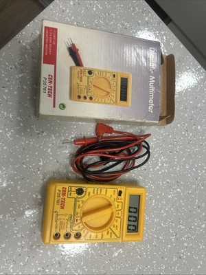 Cen-Tech P30756 Digital Multimeter 3-1/2 Digit LCD Display with Leads and Box i
