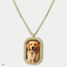 Stunning Cute Golden Retriever Dog Fashion Pendant Necklace Chain Image Dog Tag