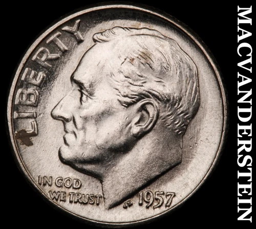 1957 Roosevelt Dime- Silver Choice Gem Brilliant Uncirculated Luster #i3682