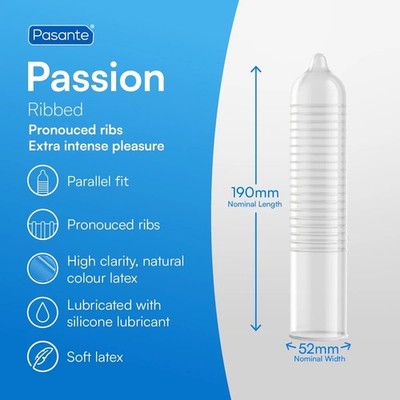288 x Pasante Ribbed Passion Condoms | For Extra Intense Pleasure |  Wholesale | eBay