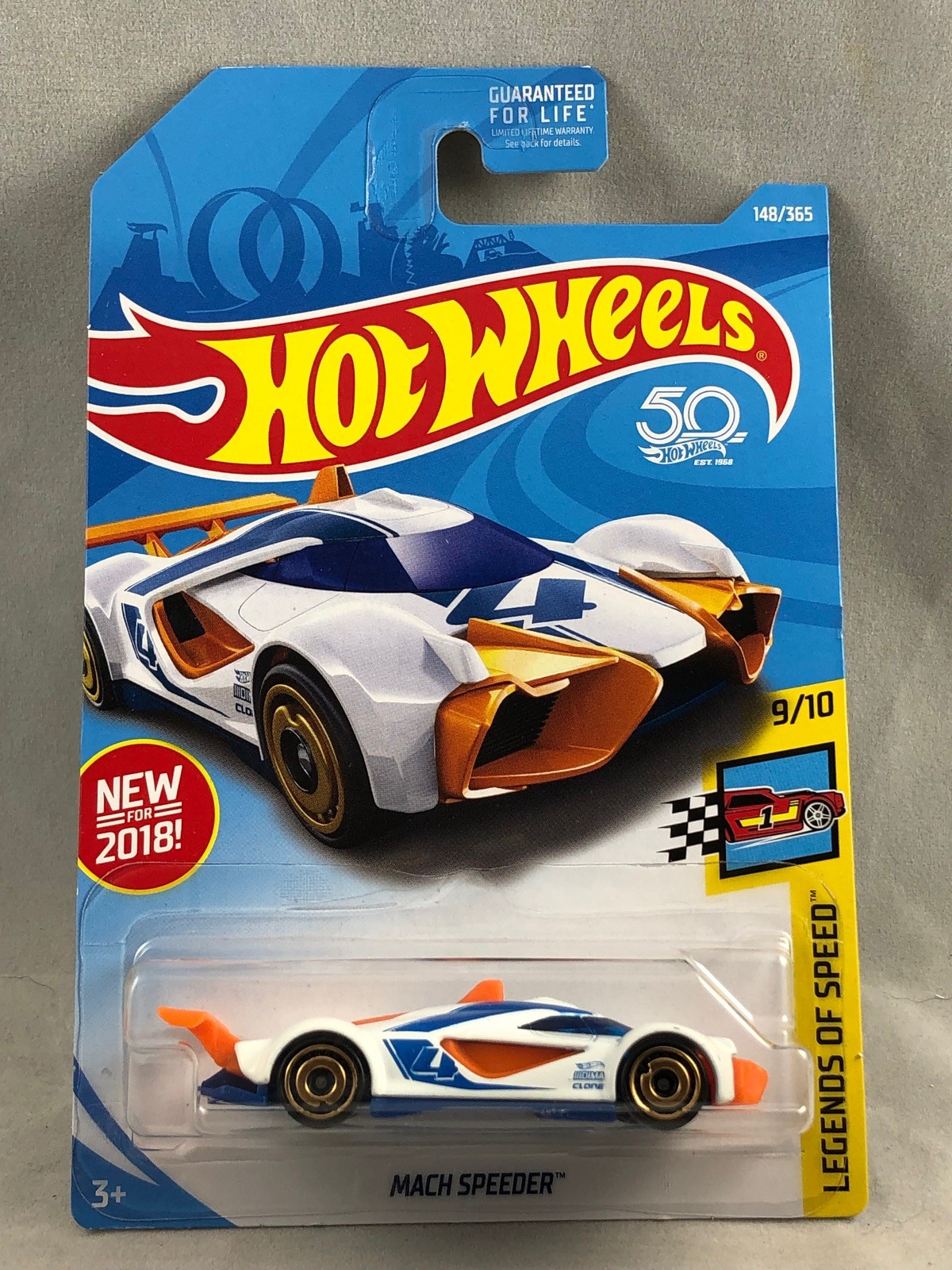 Hot Wheels 2018 Mach Speeder White Legends of Speed 9/10 148/365
