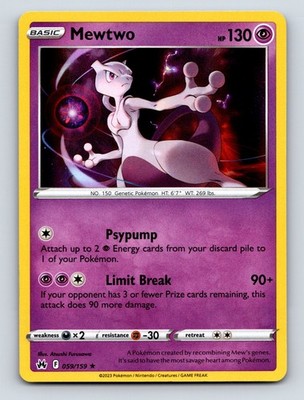 Basic Mewtwo HP 130 Psypump Limit Break Pokémon Rarity Purple