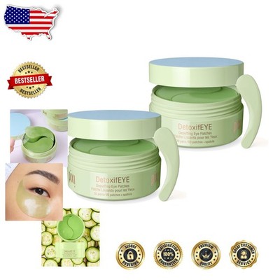Hydrating Eye Patches 60 Pairs - DetoxifEYE Hydrogel, Depuffing, Gold, Caffeine