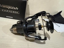 Shimano 19 Vanquish C3000SDHHG Spinning Reel Black Color Fishing Set Used