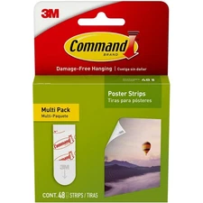 Command Poster Strips Value Pack White 48/Pack 1702448ES