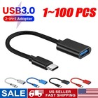 USB-C Type C Male to USB 3.0 Type A Female OTG Adapter Converter Cable Cord Lot