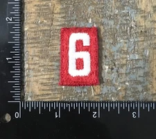 Vintage Number 6 Six Boy Scouts Troop Pack Sew-On Patch BSA Red/White