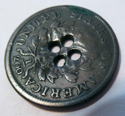 1803 US drapierte Büste halber Cent gebohrt für einen 4-Loch-Knopf kostenloser Versand - Bild 7 von 10