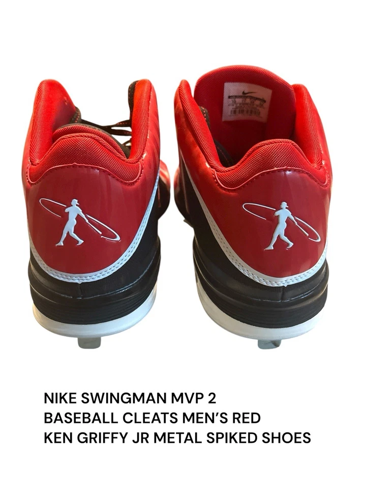 耐克 Swingman MVP 2 Mid Rise 棒球鞋 Ken Griffey Jr 红色/黑色男式 12 码 — 第 2/4 张图片