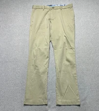 Tommy Bahama Pants Mens 34 X 30 Khaki Straight Leg Flat Front Tencel Twill