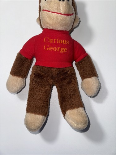 Vintage Knickerbocker Curious George Monkey Plush Toy Red Hat and Shirt 70s USA - Picture 2 of 12