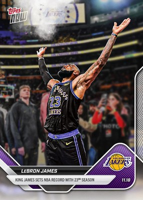 LeBron James Record 23rd Year 2025-26 NBA Topps NOW Card 58 | eBay