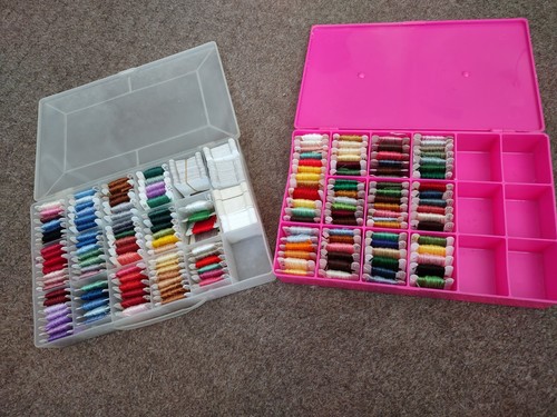 Lol DMC Floss 160 and 2 Containers Floss Storage W Extra Bobbins *READ*