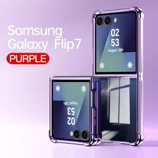 For Samsung Galaxy Z Flip 7/7 FE/6/5/4/3 Clear Plating Shockproof Crystal Case