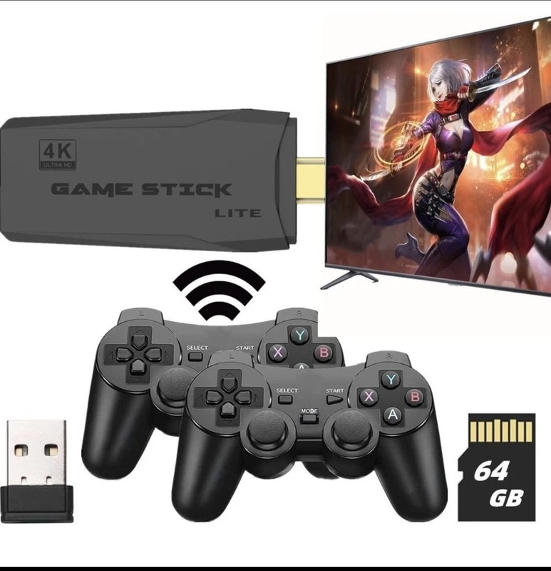Video Game Stick Retro – 20,000+ Games | 64GB | 4K HDMI | 2 Wireless Controllers