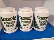 1997 Crayola Black Powder Paint brand new sealed. 3,   1 lb Containers.