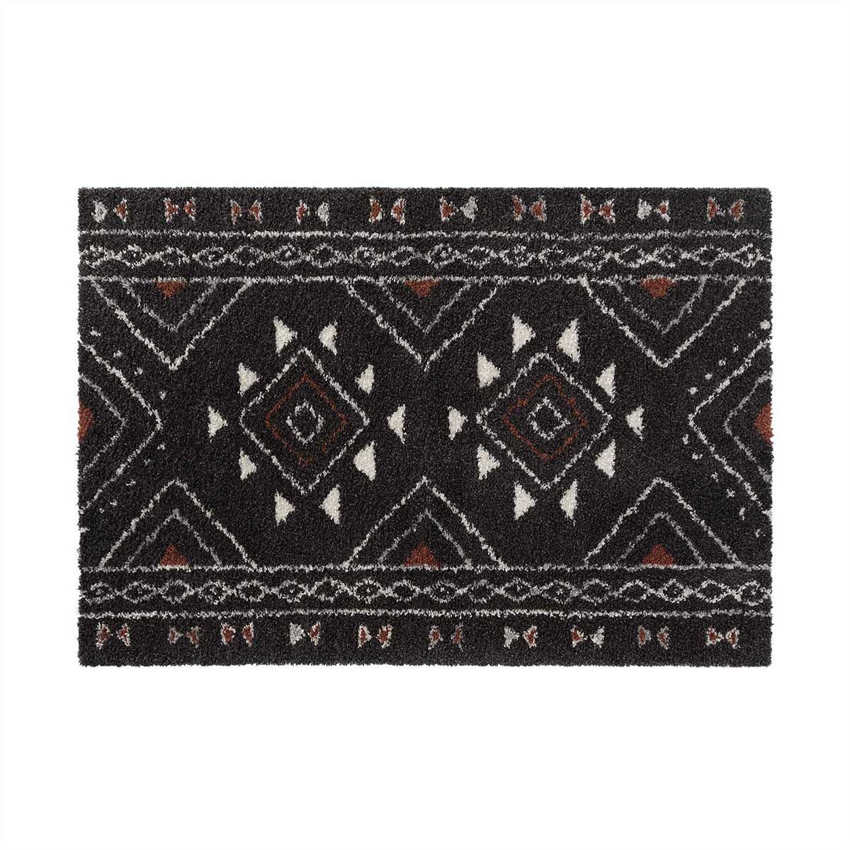 Tapis noir Saharienne 120x170 tapis géométrique ethnique