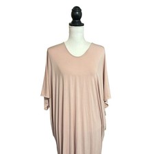 Barefoot Dreams Luxe Milk Jersey Faded Rose Caftan Dress Womens One Size Comfort
