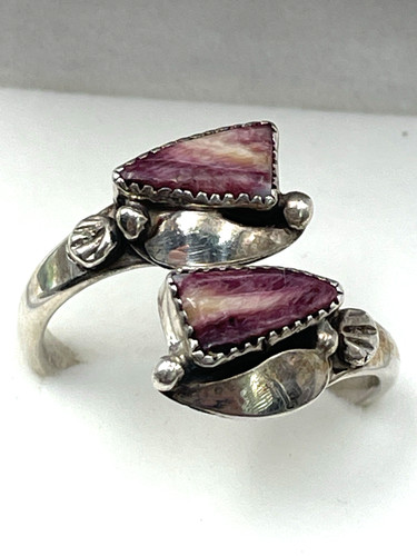 Native American Purple Spiny Oyster Ring C. Peina Sterling .925 Zuni Size 10.5