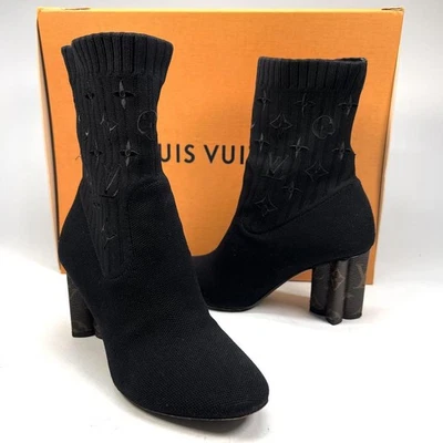 LOUIS VUITTON Bottines En Ligne Silhouette Chaussettes 35 Noires Femme - Photo 1/4