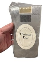 Vintage Christian Dior Pantyhose Knee High Stockings 6359 Pin Stripe Sandalfoot