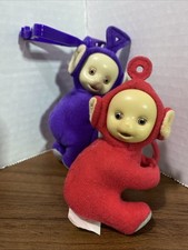 McDonalds 2000 Teletubbies Po and Tinky Winky Clip on Plushies