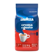 Crema E Gusto Whole Bean Coffee, Medium Roast, Arabica and Robusta Blend, 2.2 Lb