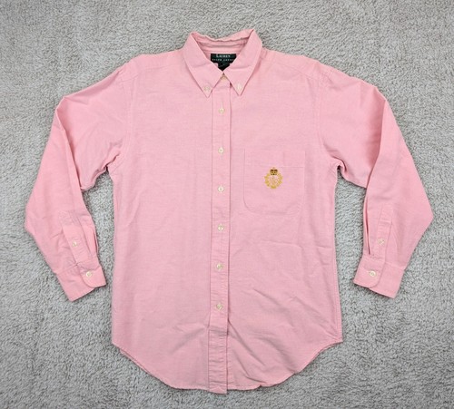 Camisa abotonada Lauren Ralph Lauren para mujer talla 4 rosa manga L etiqueta verde - Imagen 1 de 14