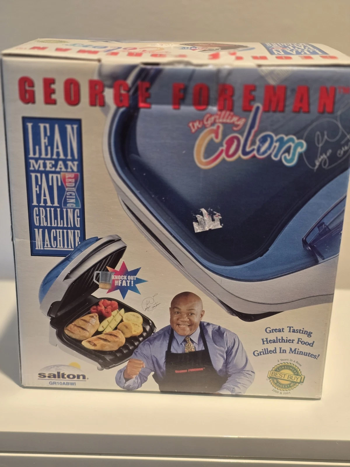 George Foreman GR10ABWI In Grilling Colors Blue Lean Mean Fat Grilling...