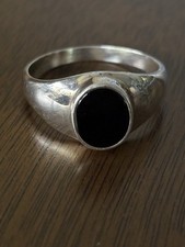Extra Large Onyx Sterling marked ring 26mm 9 grams