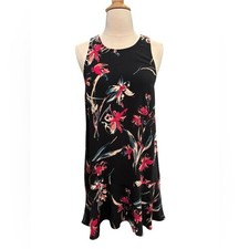 Leith Floral Black Spring Sleeveless Mini Dress-size XS