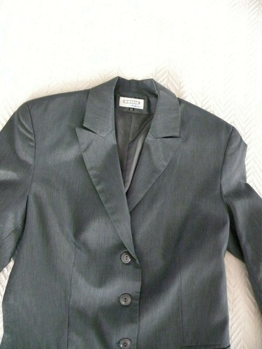 Women Elegant/Casual Business Blazer Suit Jacket silver gray, size SMALL (6) - Picture 10 of 11