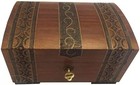 Decorative Wood Chest Box Handmade Jewelry Keepsake w/ Lock and Key, Poland