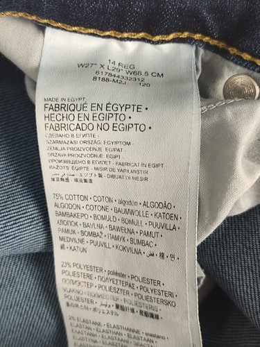Jeans Levi 511 Performance slim misto cotone blu taglia 14R (27X29) - Foto 11 di 11