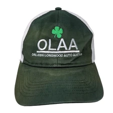 OLAA Orlando Longwood Auto Auction Snapback Trucker Hat Green One Size Mesh Back