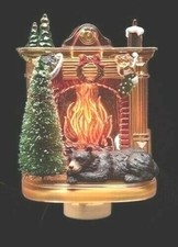 Black Bear Laying at Fireplace Night Light By Roman Inc   Holiday Must-Have